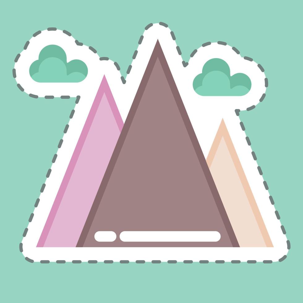Sticker line cut Mountain. suitable for Summer symbol. simple design editable. design template vector. simple illustration vector