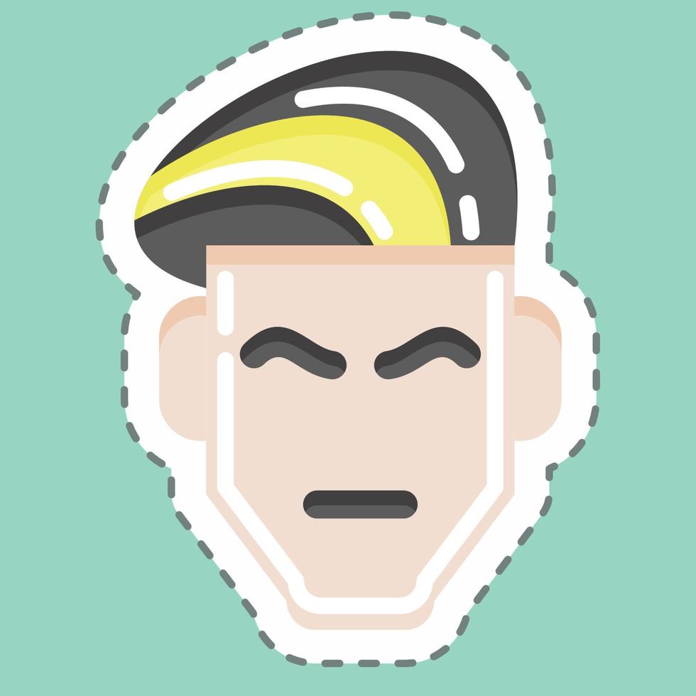 Sticker line cut Haircut. suitable for Barbershop symbol. simple design editable. design template vector. simple illustration vector