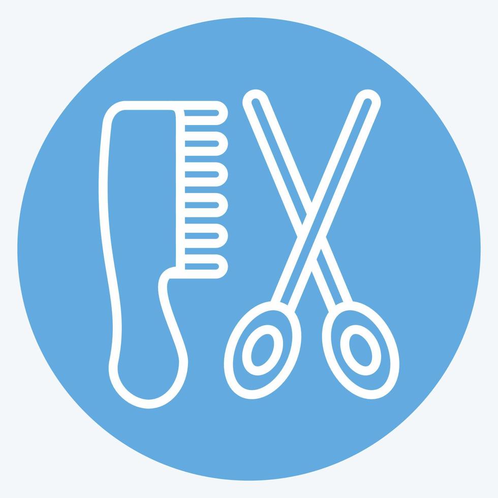 Icon Hair Salon. suitable for Barbershop symbol. blue eyes style. simple design editable. design template vector. simple illustration vector