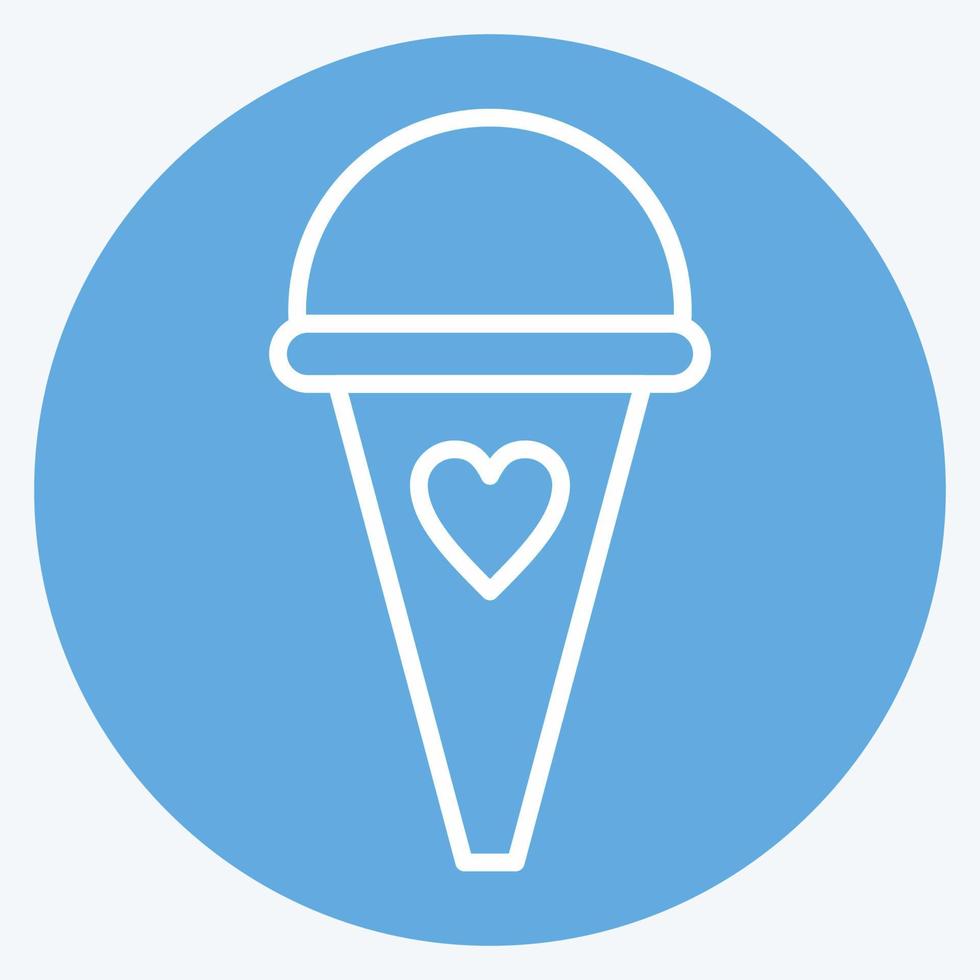 Icon Ice Cream. suitable for Summer symbol. blue eyes style. simple design editable. design template vector. simple illustration vector