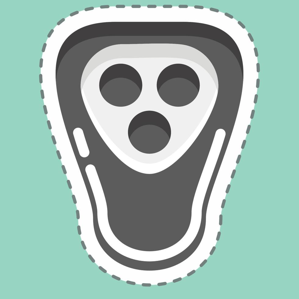 Sticker line cut Electric Shaver. suitable for Barbershop symbol. simple design editable. design template vector. simple illustration vector