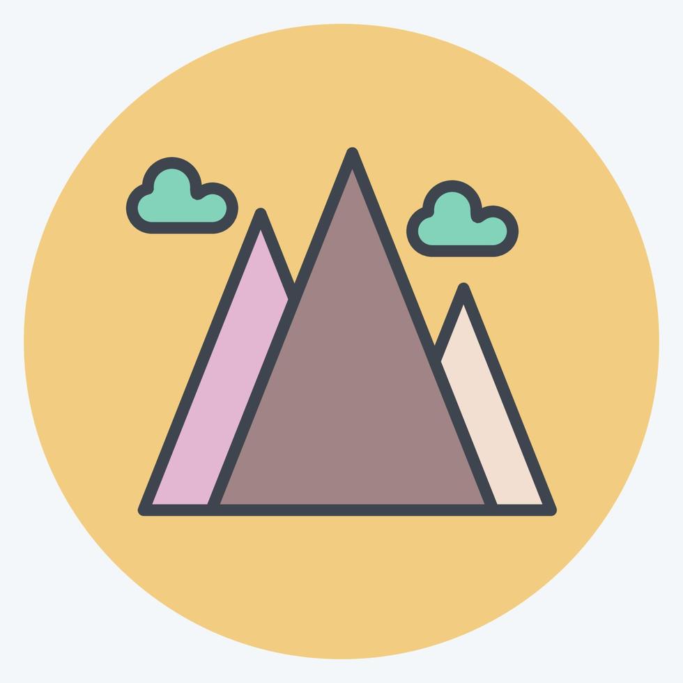 montaña de iconos. adecuado para el símbolo de verano. estilo compañero de color. diseño simple editable. vector de plantilla de diseño. ilustración sencilla