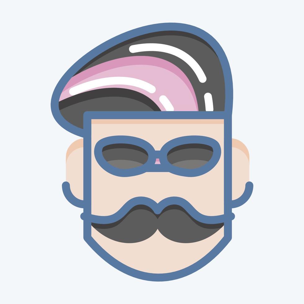 Icon Mustache. suitable for Barbershop symbol. doodle style. simple design editable. design template vector. simple illustration vector