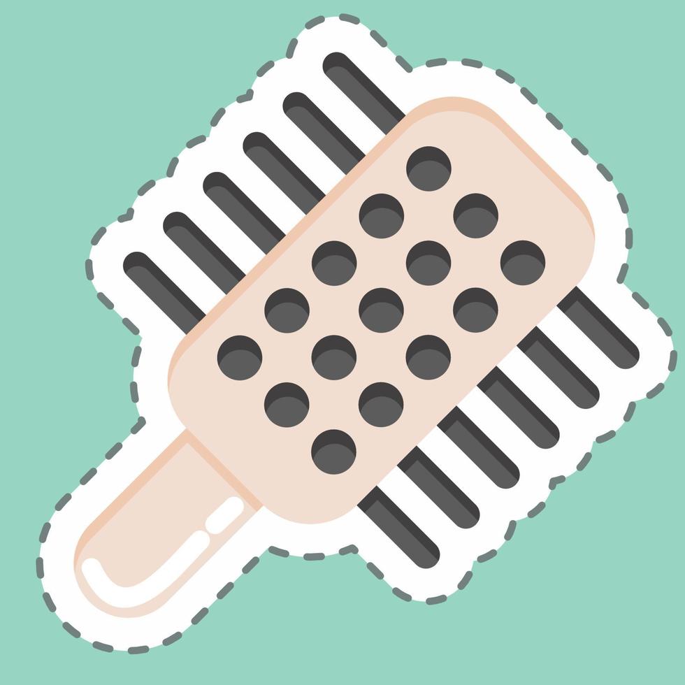 Sticker line cut Hair Brush. suitable for Barbershop symbol. simple design editable. design template vector. simple illustration vector