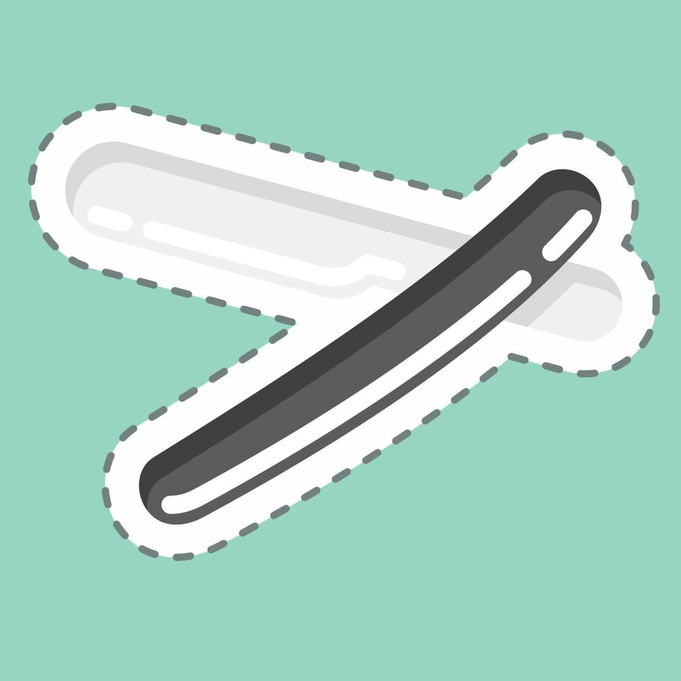 Sticker line cut Straight Razor. suitable for Barbershop symbol. simple design editable. design template vector. simple illustration vector