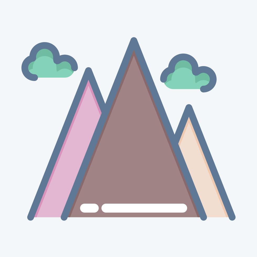 montaña de iconos. adecuado para el símbolo de verano. estilo garabato. diseño simple editable. vector de plantilla de diseño. ilustración sencilla