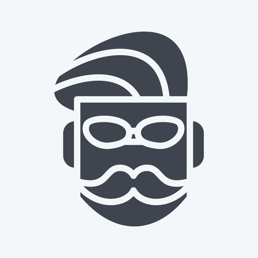 bigote icono. adecuado para el símbolo de la barbería. estilo de glifo. diseño simple editable. vector de plantilla de diseño. ilustración sencilla