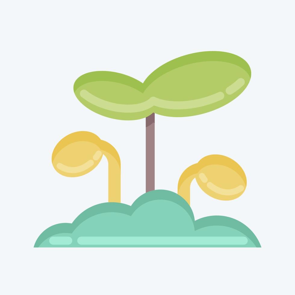 Icon Sprout. suitable for Garden symbol. flat style. simple design editable. design template vector. simple illustration vector