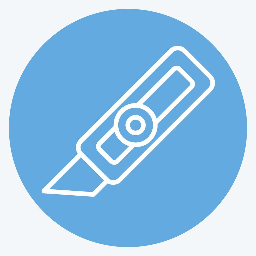 cuchillo cortador de iconos. adecuado para el símbolo de herramientas de arte de pintura. estilo de ojos azules. diseño simple editable. vector de plantilla de diseño. ilustración sencilla