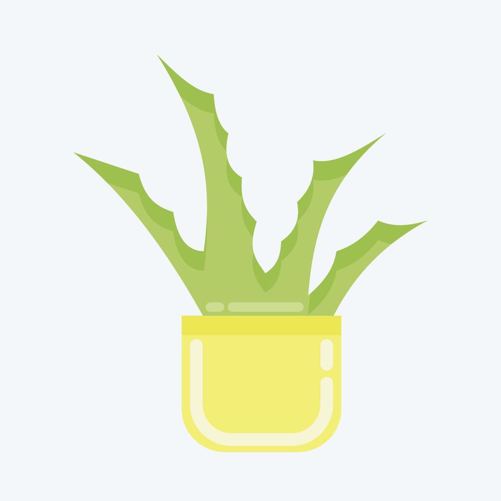 icono de aloe vera. adecuado para el símbolo del jardín. estilo plano diseño simple editable. vector de plantilla de diseño. ilustración sencilla