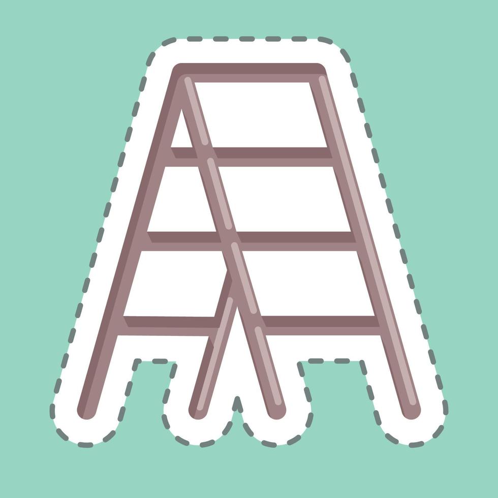 pegatina escalera de tijera. adecuado para el símbolo de herramientas de arte de pintura. diseño simple editable. vector de plantilla de diseño. ilustración sencilla