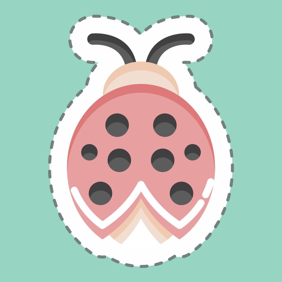 Sticker line cut Ladybug. suitable for Garden symbol. simple design editable. design template vector. simple illustration vector