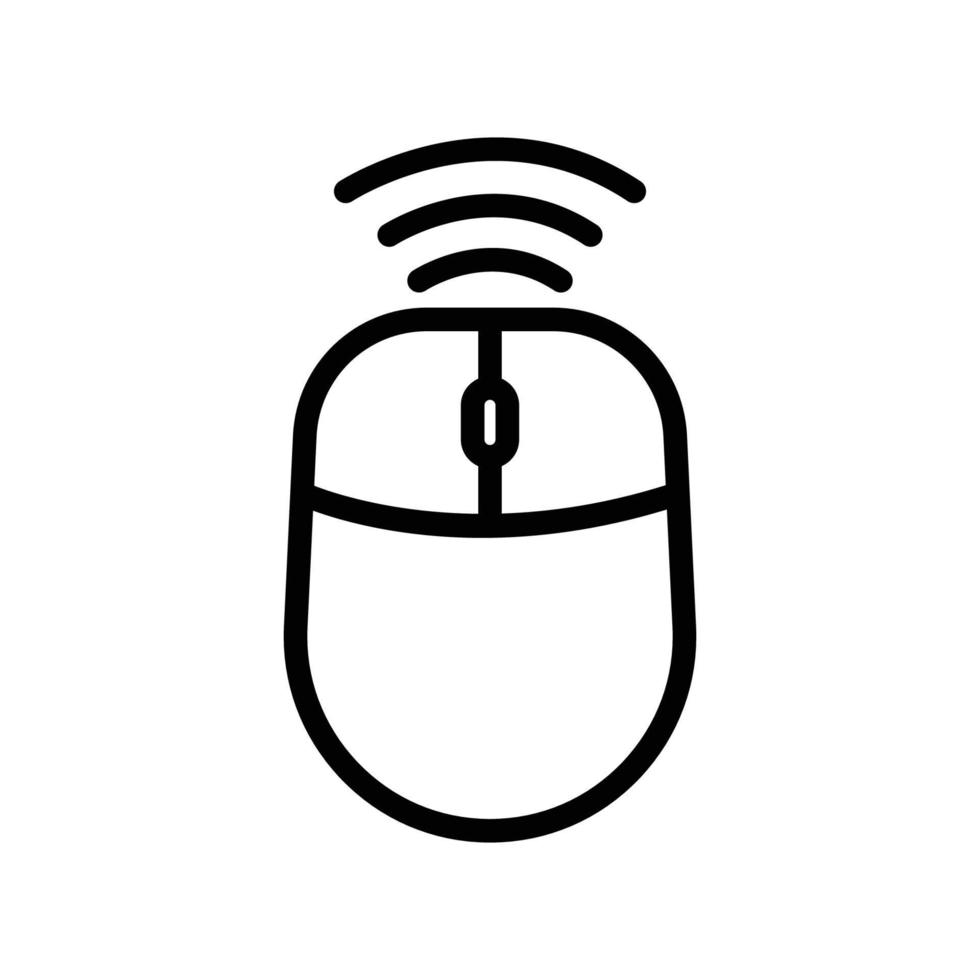 Computer mouse icon with signal. icon related to technology. smart device. line icon style. Simple design editable vector