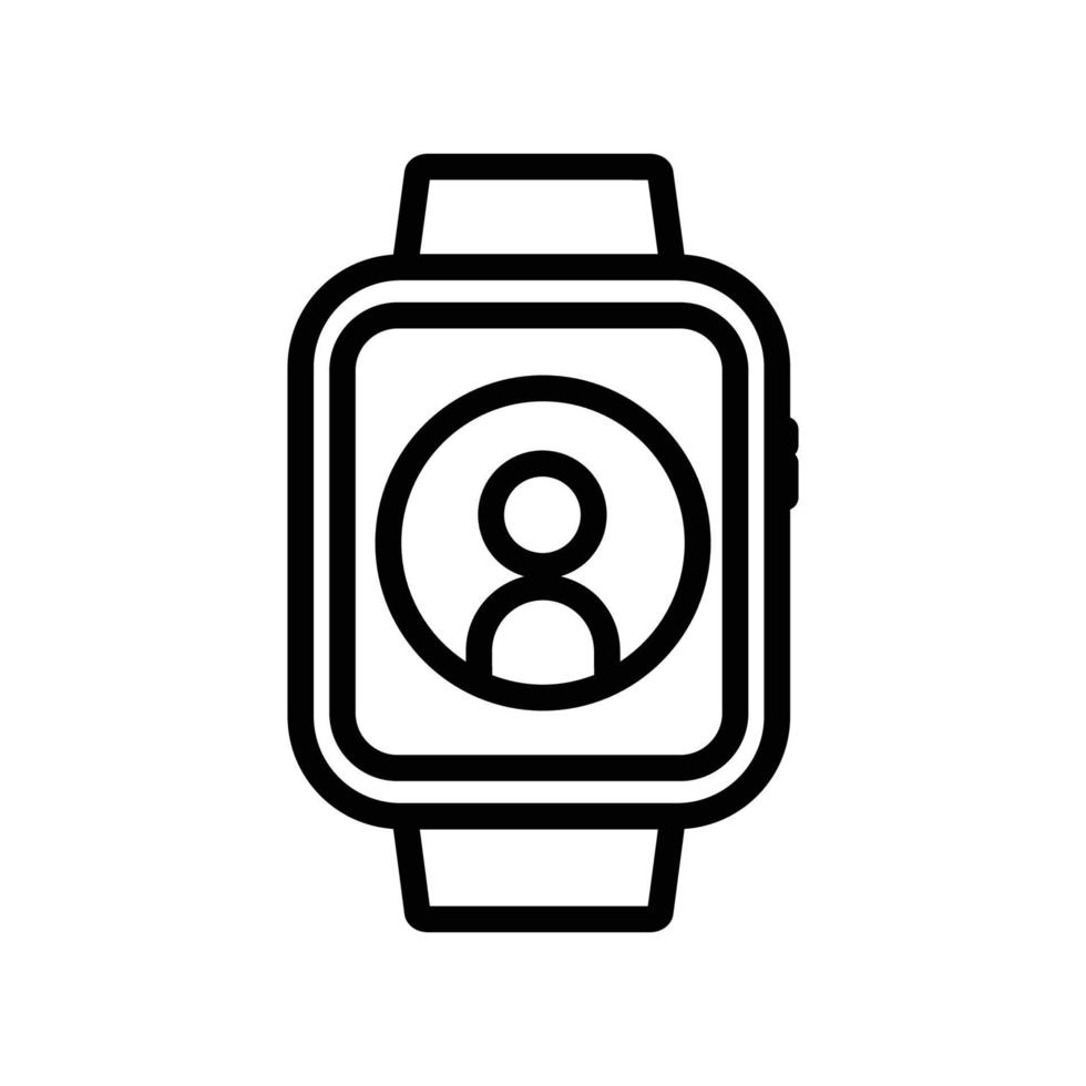 Smart watch icon with people. icon related to technology, smart device. line icon style. Simple design editable vector
