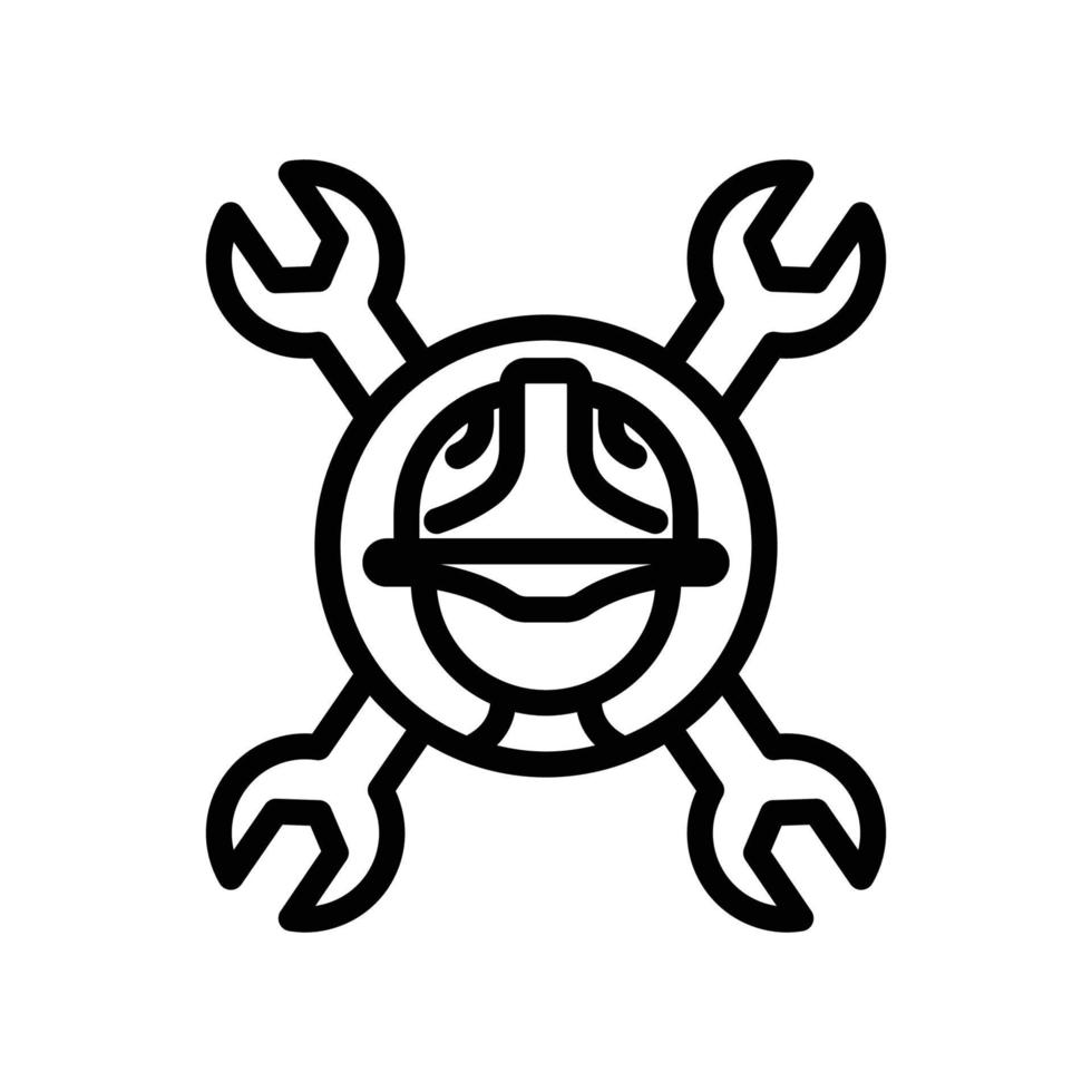 Head foreman icon with double wrench. icon related to construction, labor day. Line icon style. Simple design editable vector