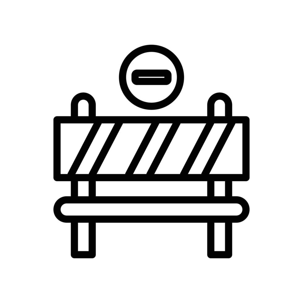Roadblock icon with stop. icon related to construction, labor day. Line icon style. Simple design editable vector