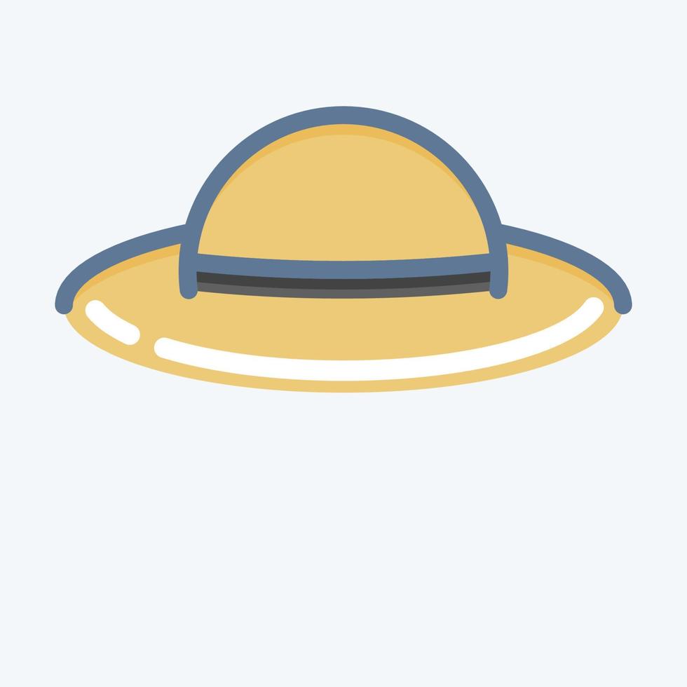 sombrero de icono. adecuado para el símbolo de verano. estilo garabato. diseño simple editable. vector de plantilla de diseño. ilustración sencilla