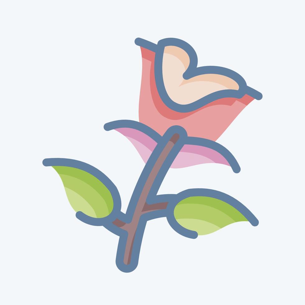 Icon Rose. suitable for Garden symbol. doodle style. simple design editable. design template vector. simple illustration vector