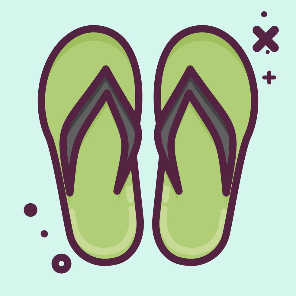 chanclas de icono. adecuado para el símbolo de verano. estilo mbe. diseño simple editable. vector de plantilla de diseño. ilustración sencilla