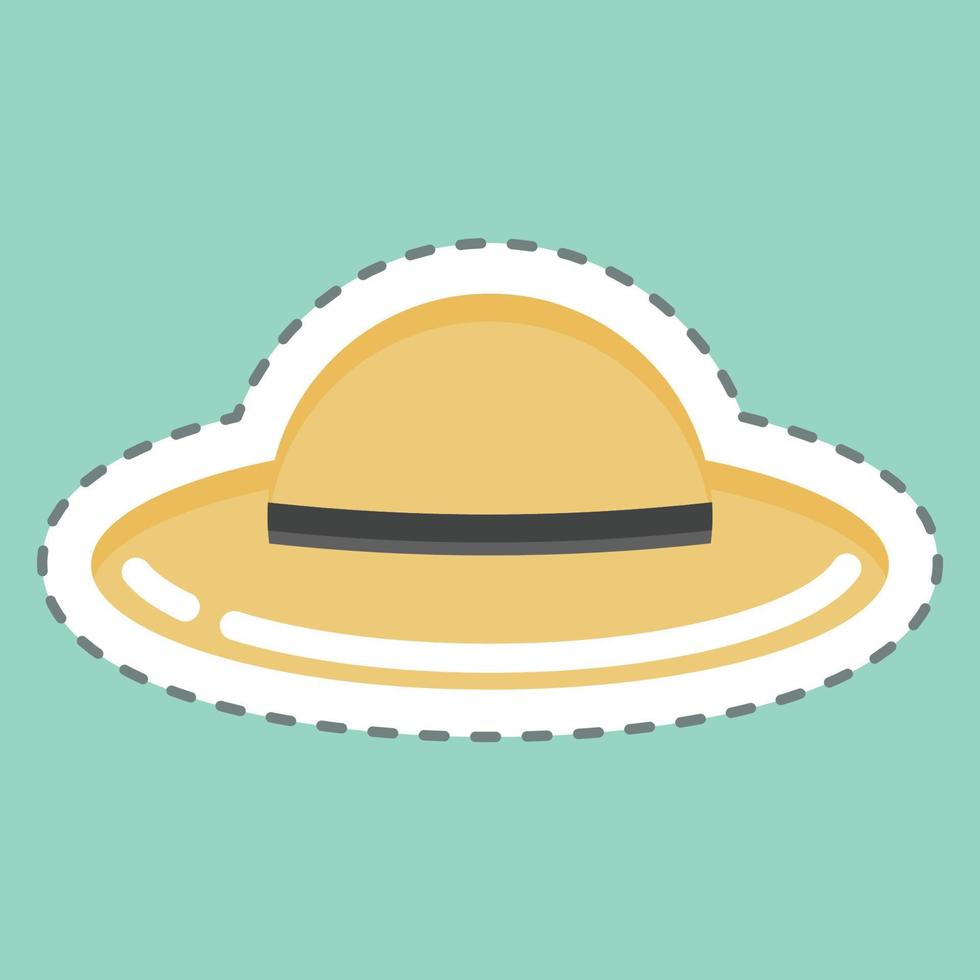 Sticker line cut Hat. suitable for Summer symbol. simple design editable. design template vector. simple illustration vector
