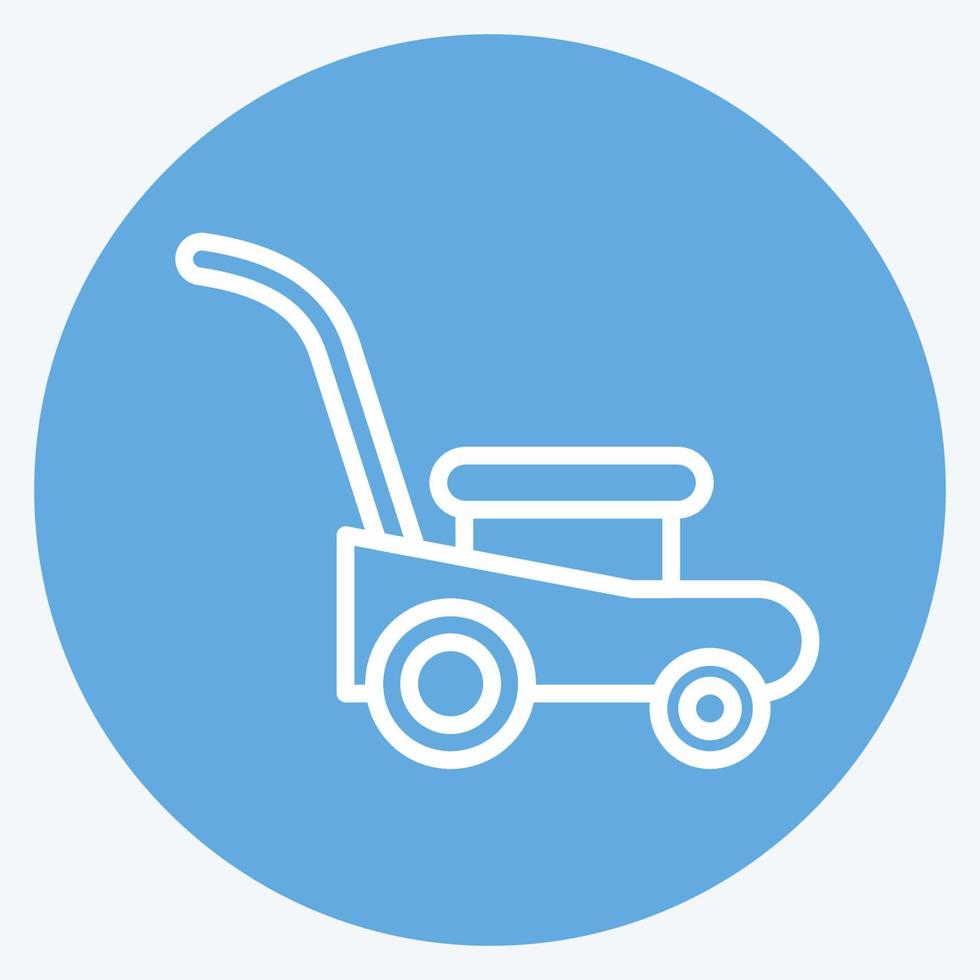 Icon Mower. suitable for Garden symbol. blue eyes style. simple design editable. design template vector. simple illustration vector