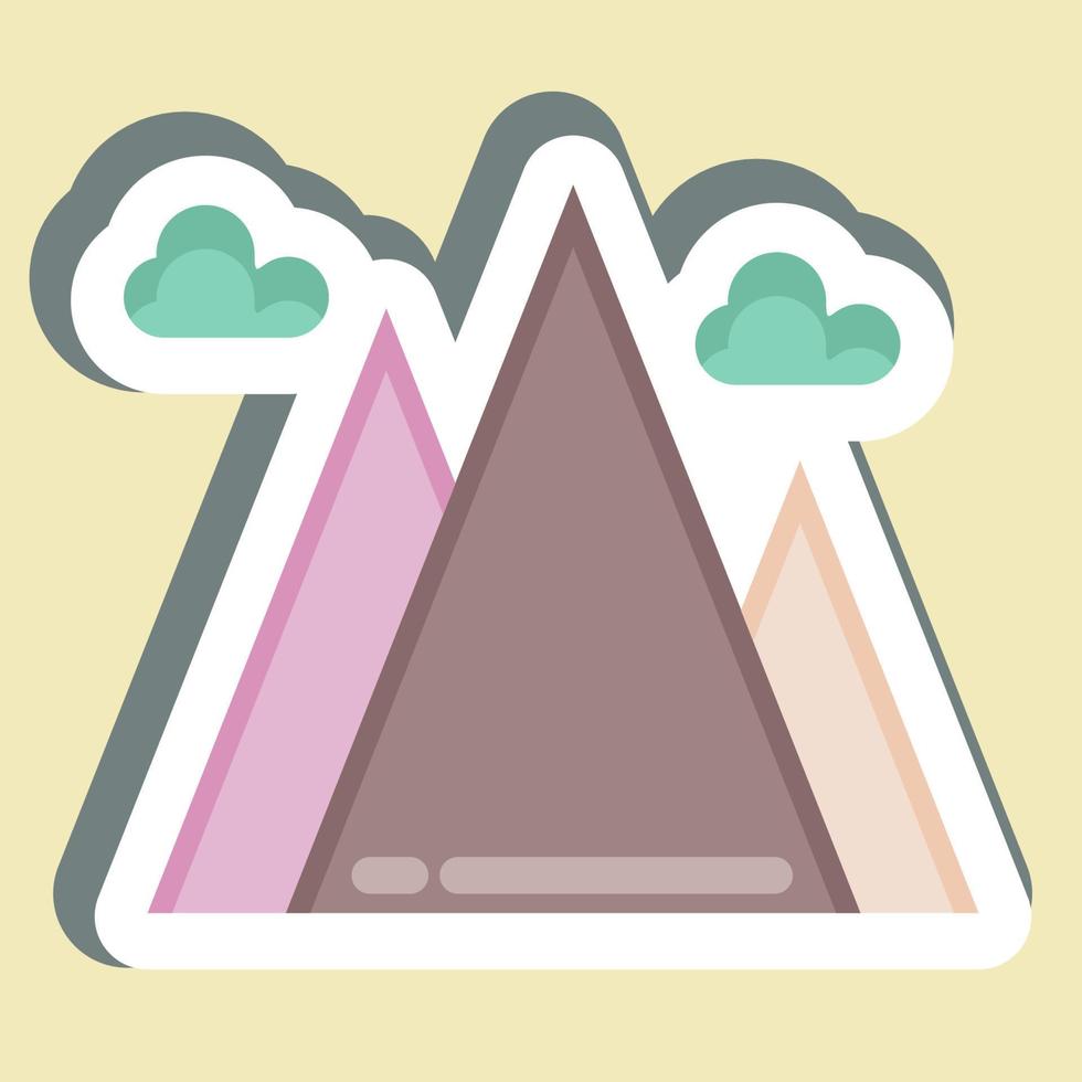 Sticker Mountain. suitable for Summer symbol. simple design editable. design template vector. simple illustration vector