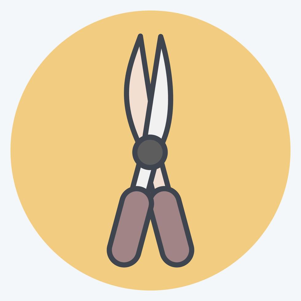 Icon Garden Scissors. suitable for Garden symbol. color mate style. simple design editable. design template vector. simple illustration vector