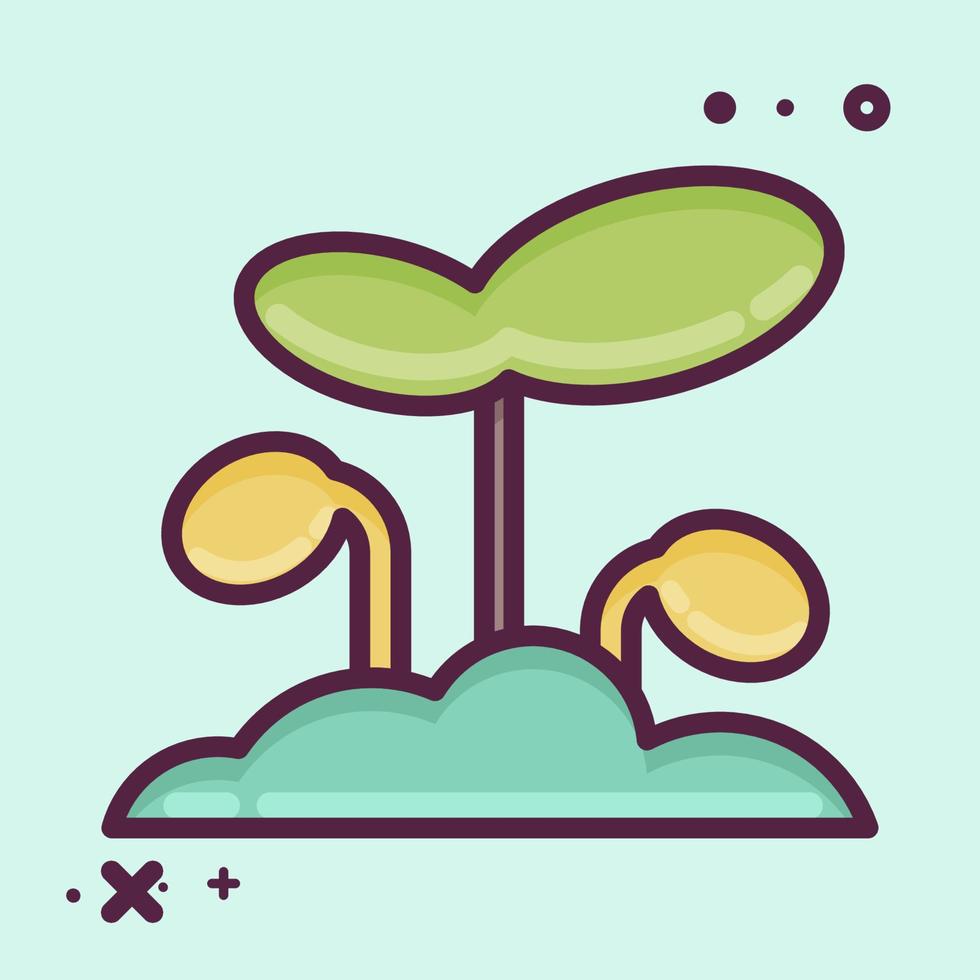 brote de icono. adecuado para el símbolo del jardín. estilo mbe. diseño simple editable. vector de plantilla de diseño. ilustración sencilla