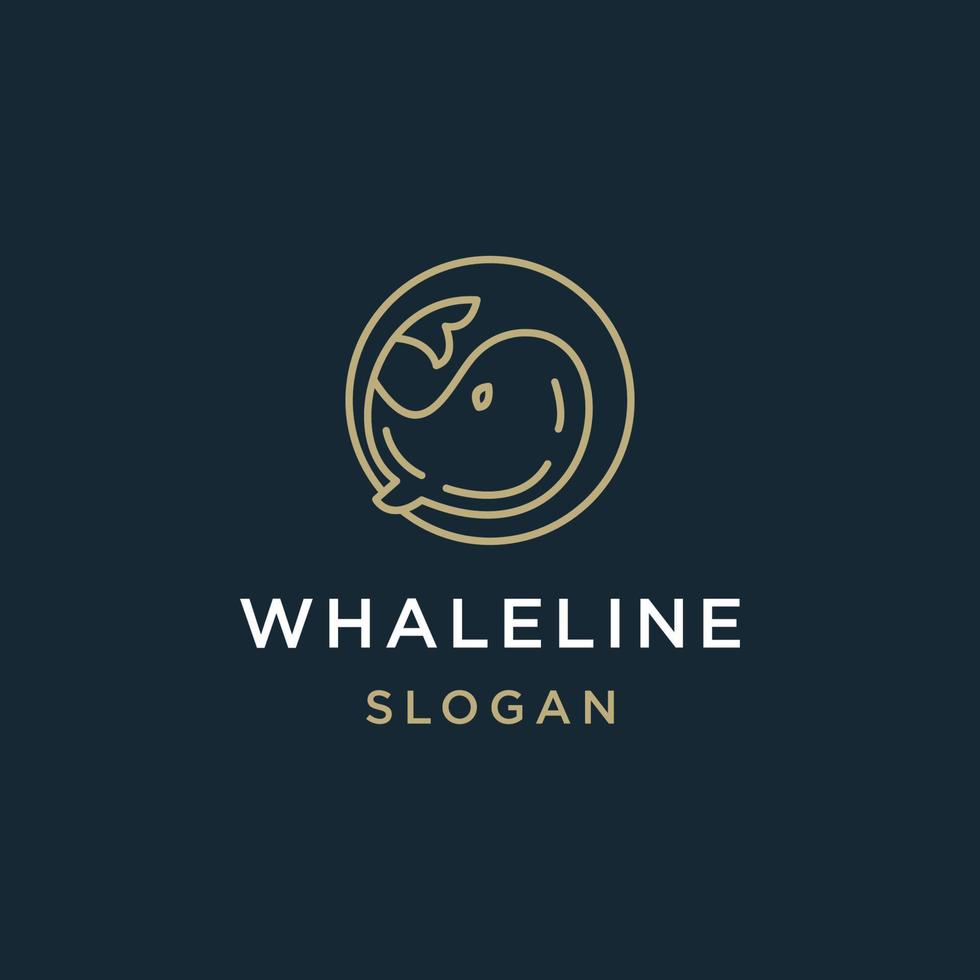 Ilustración de vector de plantilla de diseño de icono de logotipo de ballena