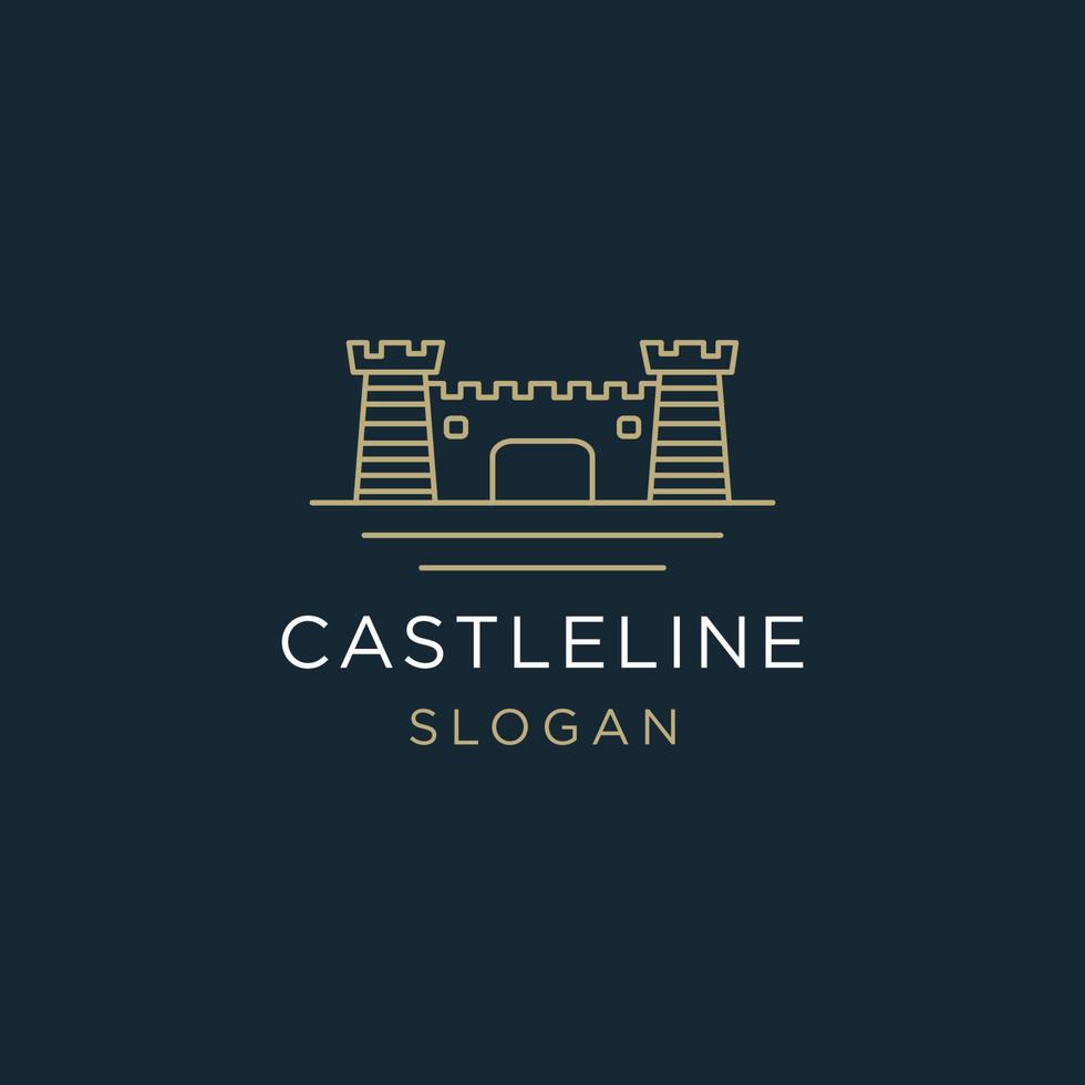 Castle logo icon flat design template vector