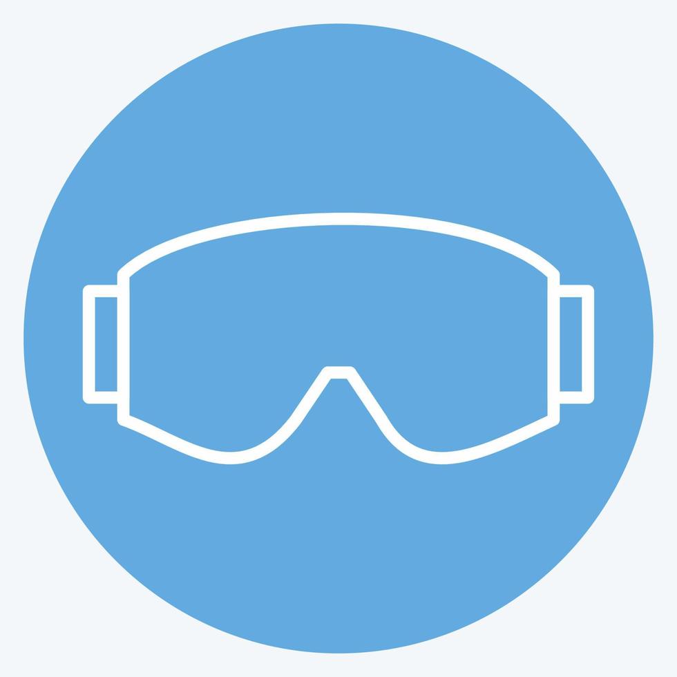 Icon Goggle Glass Pocket. suitable for sportswear symbol. blue eyes style. simple design editable. design template vector. simple illustration vector