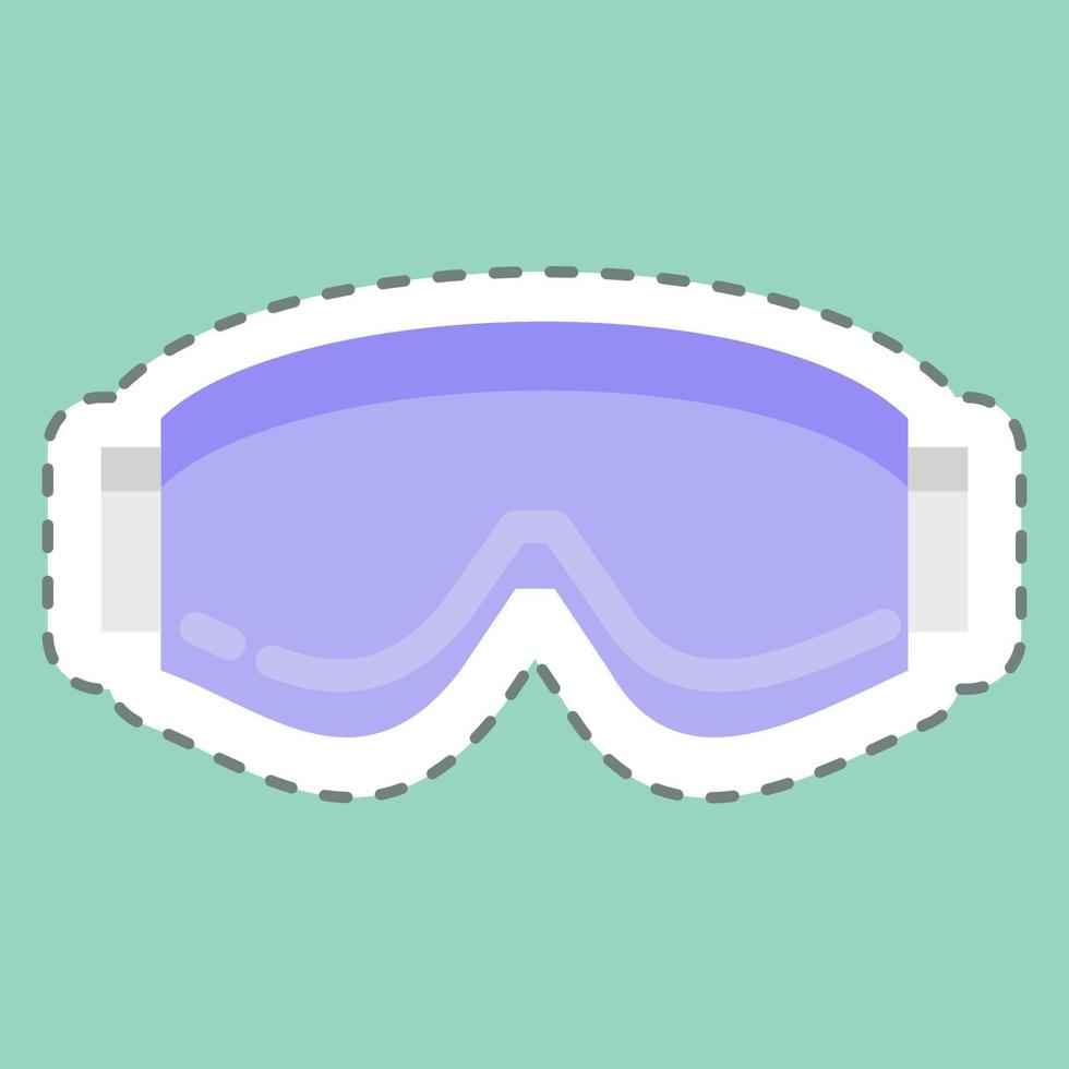 Sticker line cut Goggle Glass Pocket. suitable for sportswear symbol. simple design editable. design template vector. simple illustration vector
