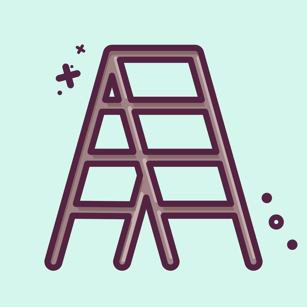 escalera de tijera de icono. adecuado para el símbolo de herramientas de arte de pintura. estilo mbe. diseño simple editable. vector de plantilla de diseño. ilustración sencilla