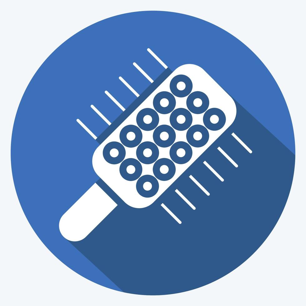 Icon Hair Brush. suitable for Barbershop symbol. long shadow style. simple design editable. design template vector. simple illustration vector