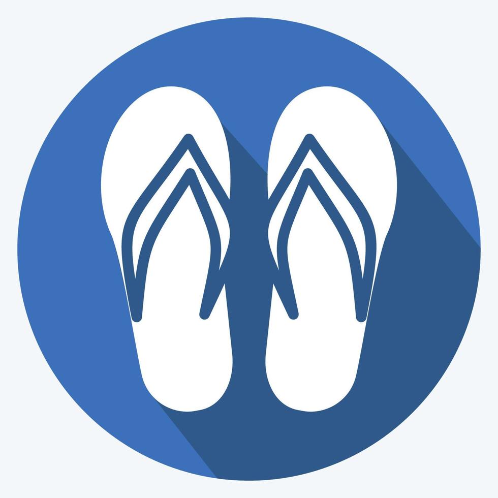 Icon Flip Flops. suitable for Summer symbol. long shadow style. simple design editable. design template vector. simple illustration vector