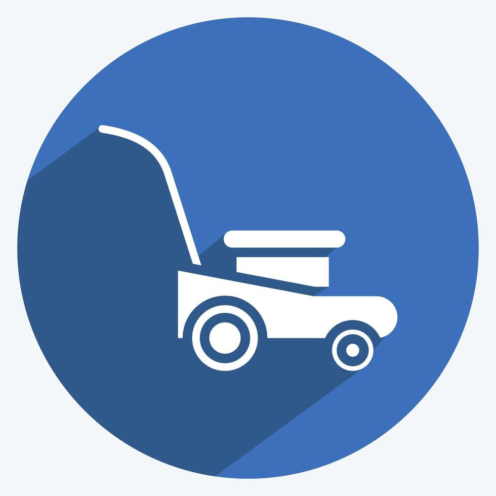 Icon Mower. suitable for Garden symbol. long shadow style. simple design editable. design template vector. simple illustration vector