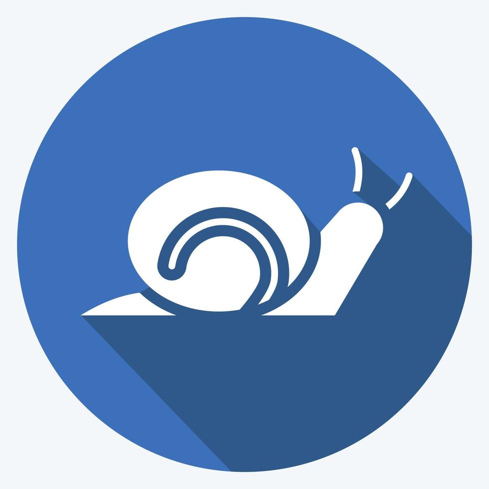 Icon Snail. suitable for Garden symbol. long shadow style. simple design editable. design template vector. simple illustration vector