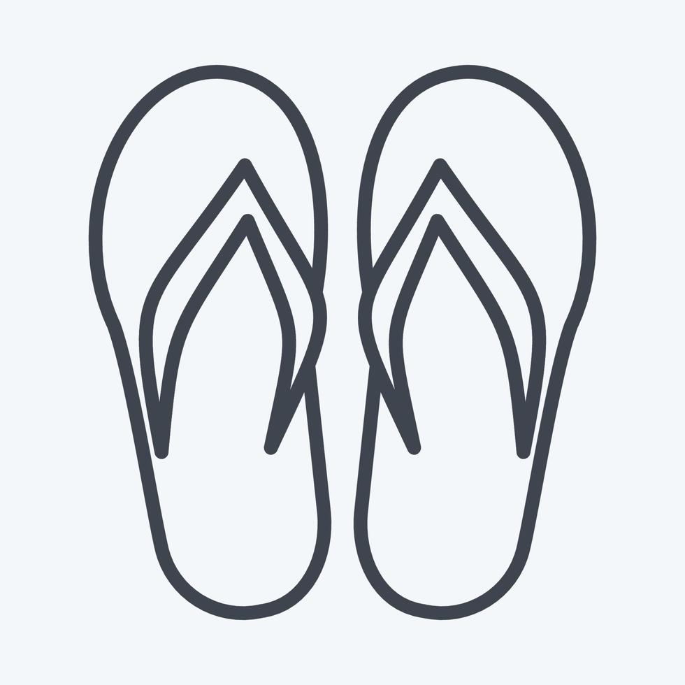 chanclas de icono. adecuado para el símbolo de verano. estilo de línea diseño simple editable. vector de plantilla de diseño. ilustración sencilla