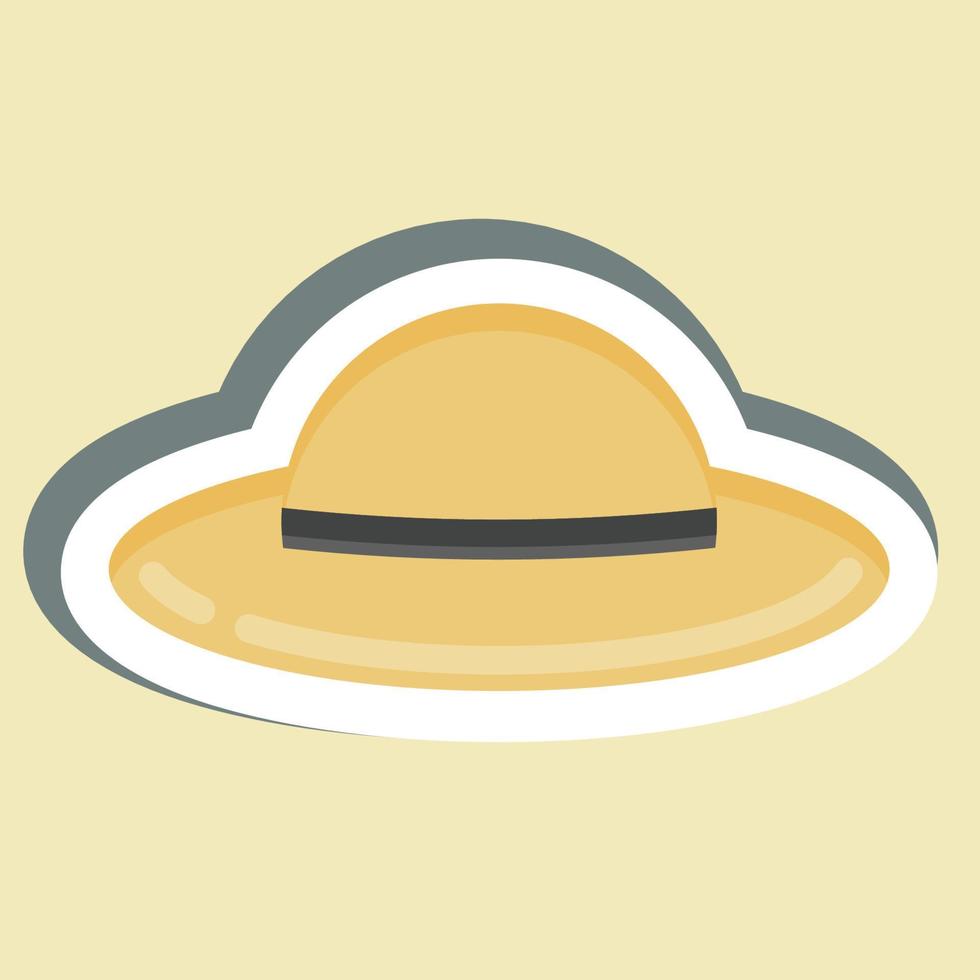sombrero de etiqueta adecuado para el símbolo de verano. diseño simple editable. vector de plantilla de diseño. ilustración sencilla