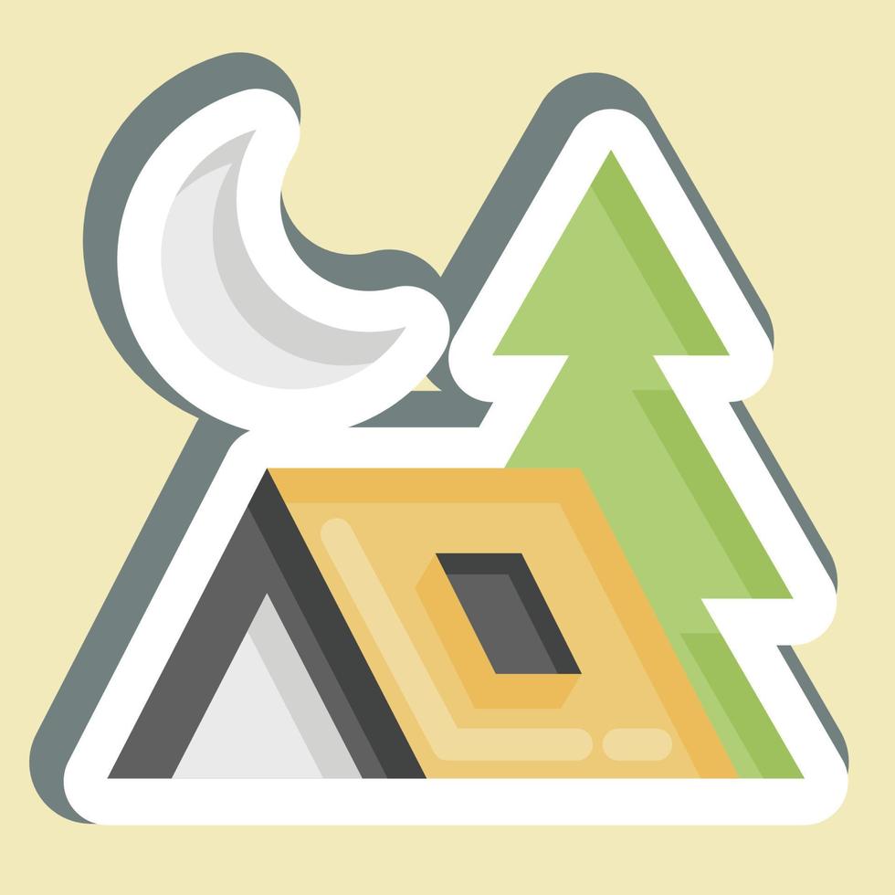 Sticker Camp. suitable for Summer symbol. simple design editable. design template vector. simple illustration vector