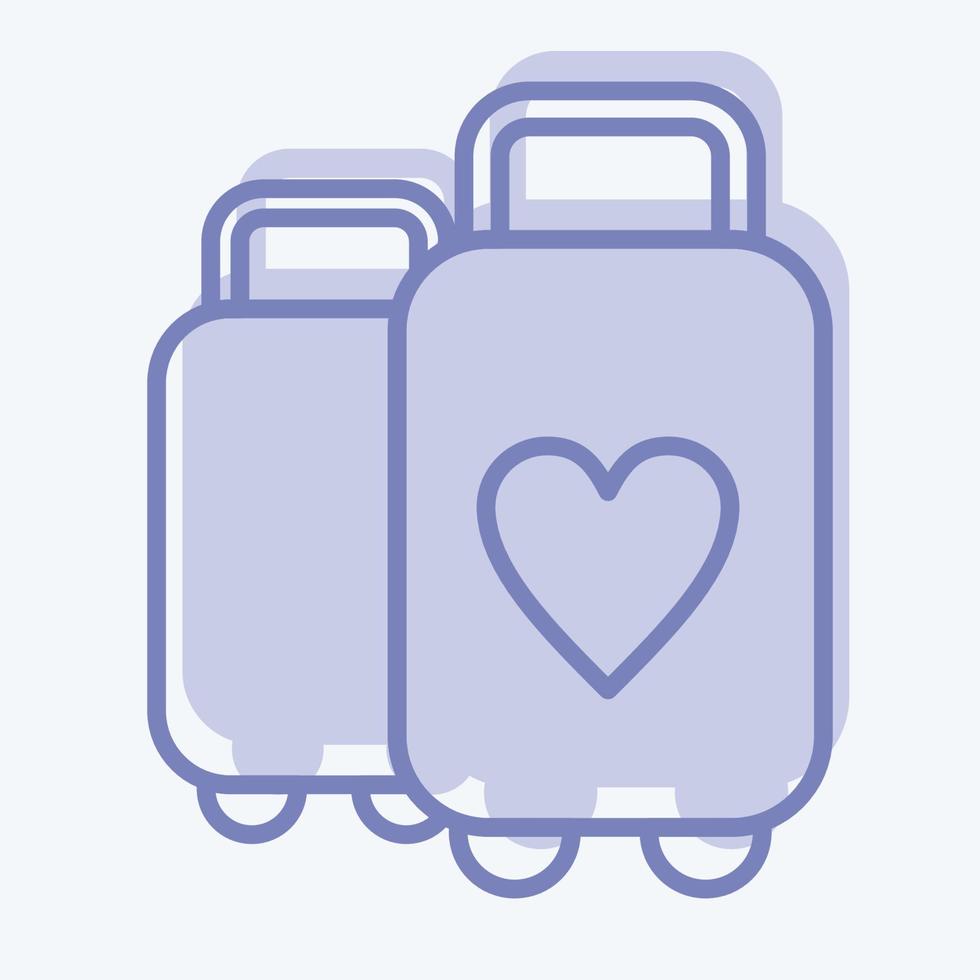 Icon Suitcase. suitable for Summer symbol. two tone style. simple design editable. design template vector. simple illustration vector