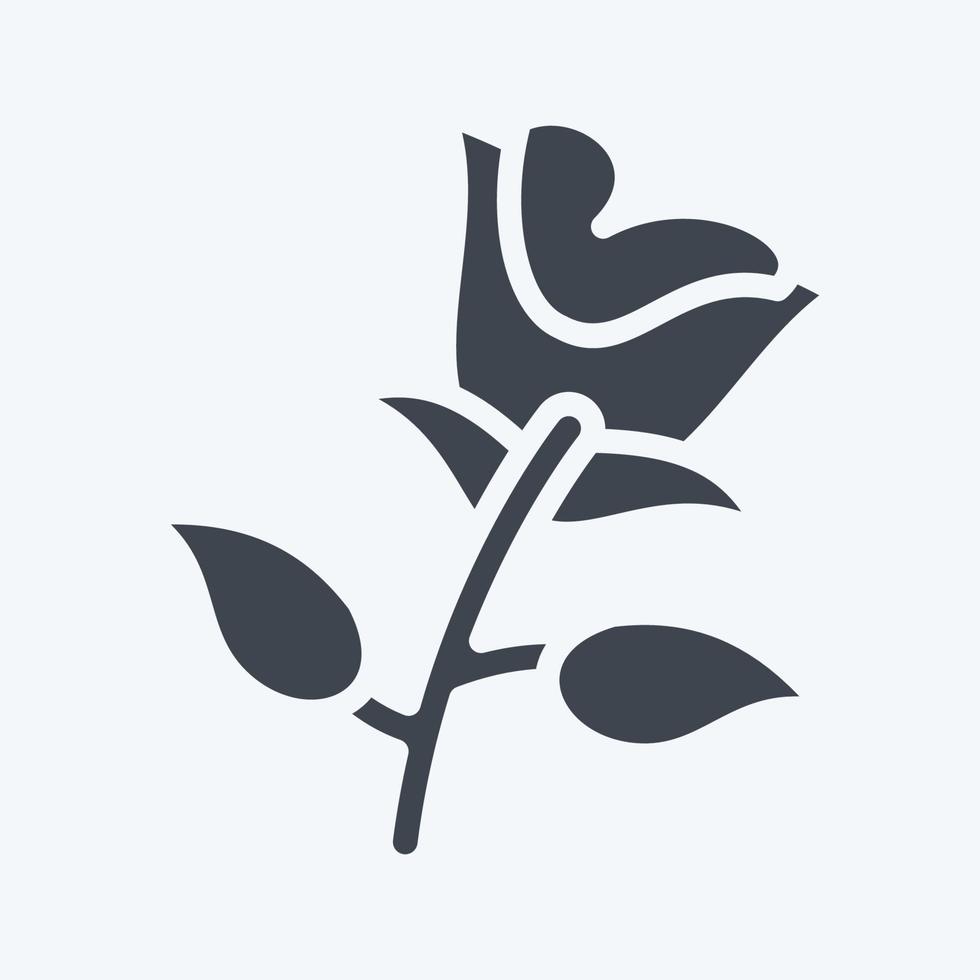 Icon Rose. suitable for Garden symbol. glyph style. simple design editable. design template vector. simple illustration vector