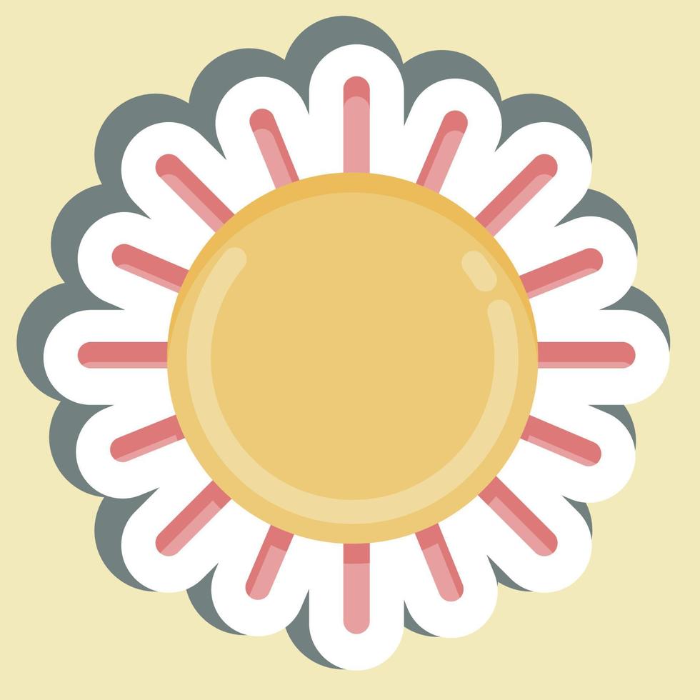 pegatina sol. adecuado para el símbolo de verano. diseño simple editable. vector de plantilla de diseño. ilustración sencilla