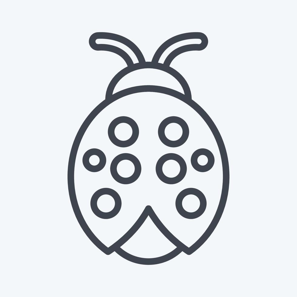 Icon Ladybug. suitable for Garden symbol. line style. simple design editable. design template vector. simple illustration vector