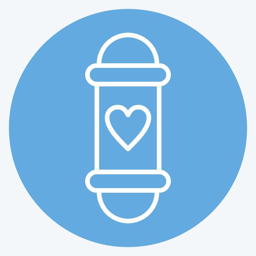 Icon Barber Pole. suitable for Barbershop symbol. blue eyes style. simple design editable. design template vector. simple illustration vector