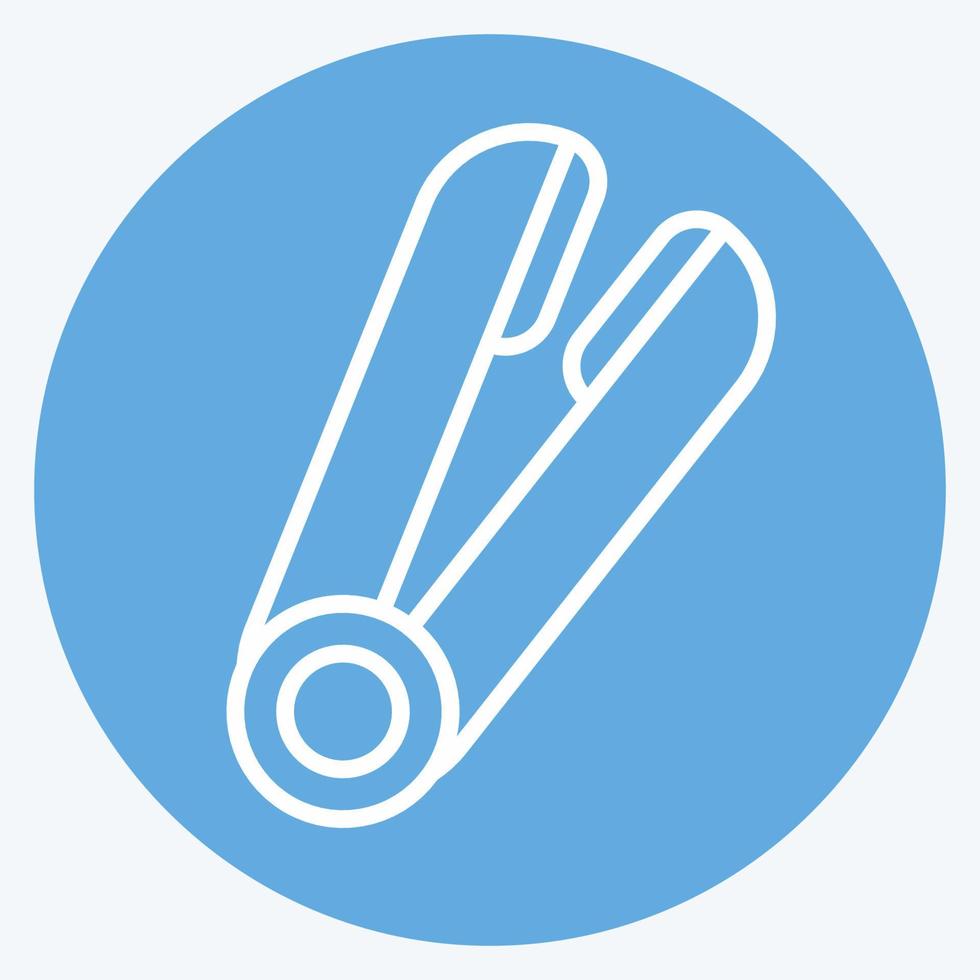 Icon Styling Iron. suitable for Barbershop symbol. blue eyes style. simple design editable. design template vector. simple illustration vector