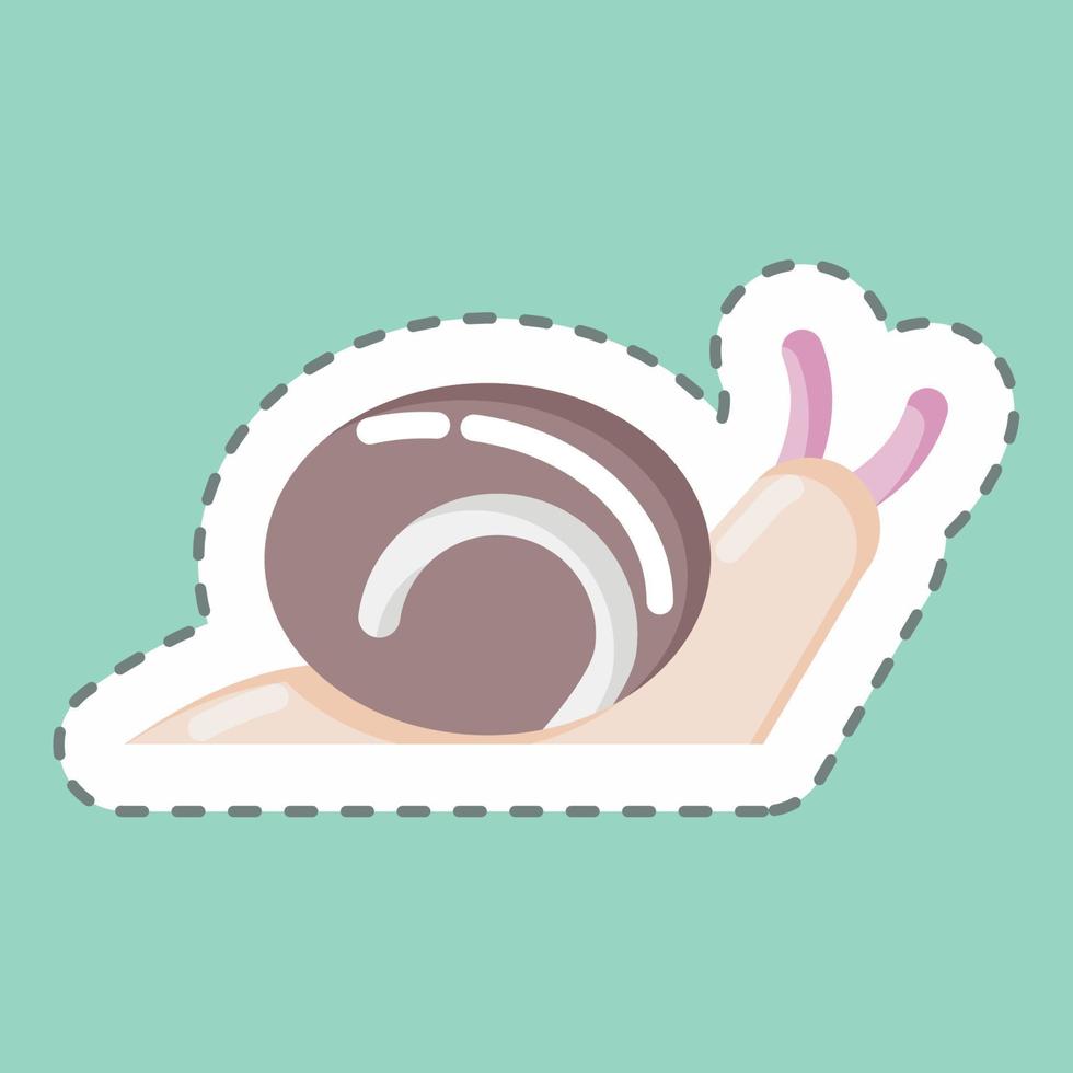 Sticker line cut Snail. suitable for Garden symbol. simple design editable. design template vector. simple illustration vector