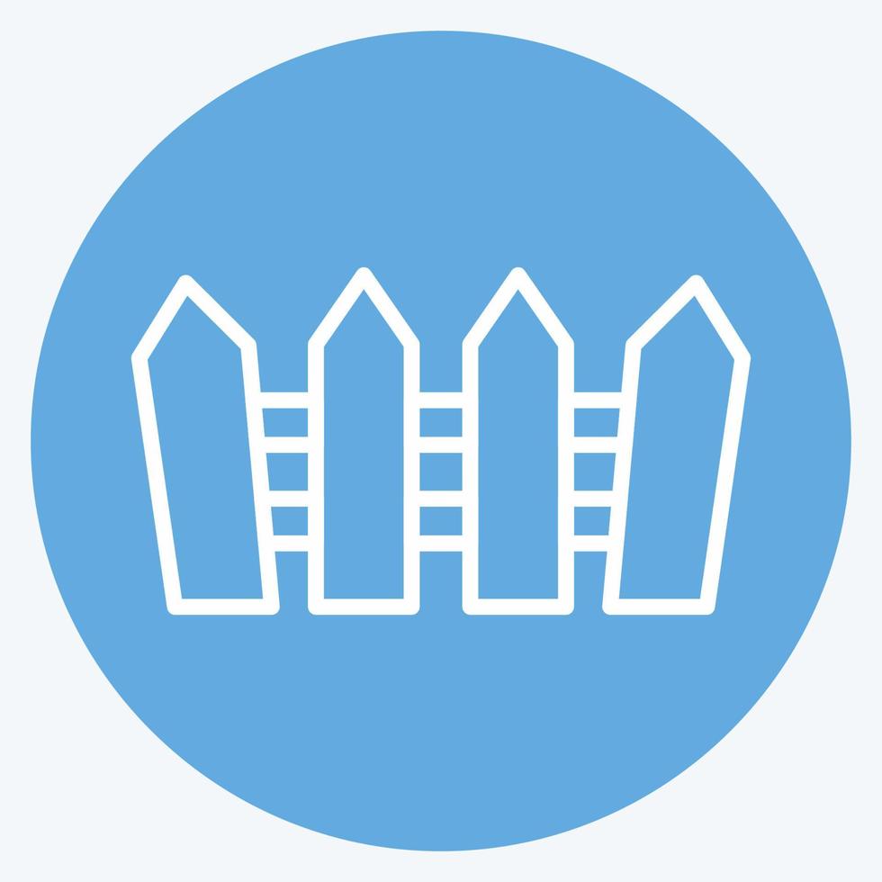Icon Fence. suitable for Garden symbol. blue eyes style. simple design editable. design template vector. simple illustration vector