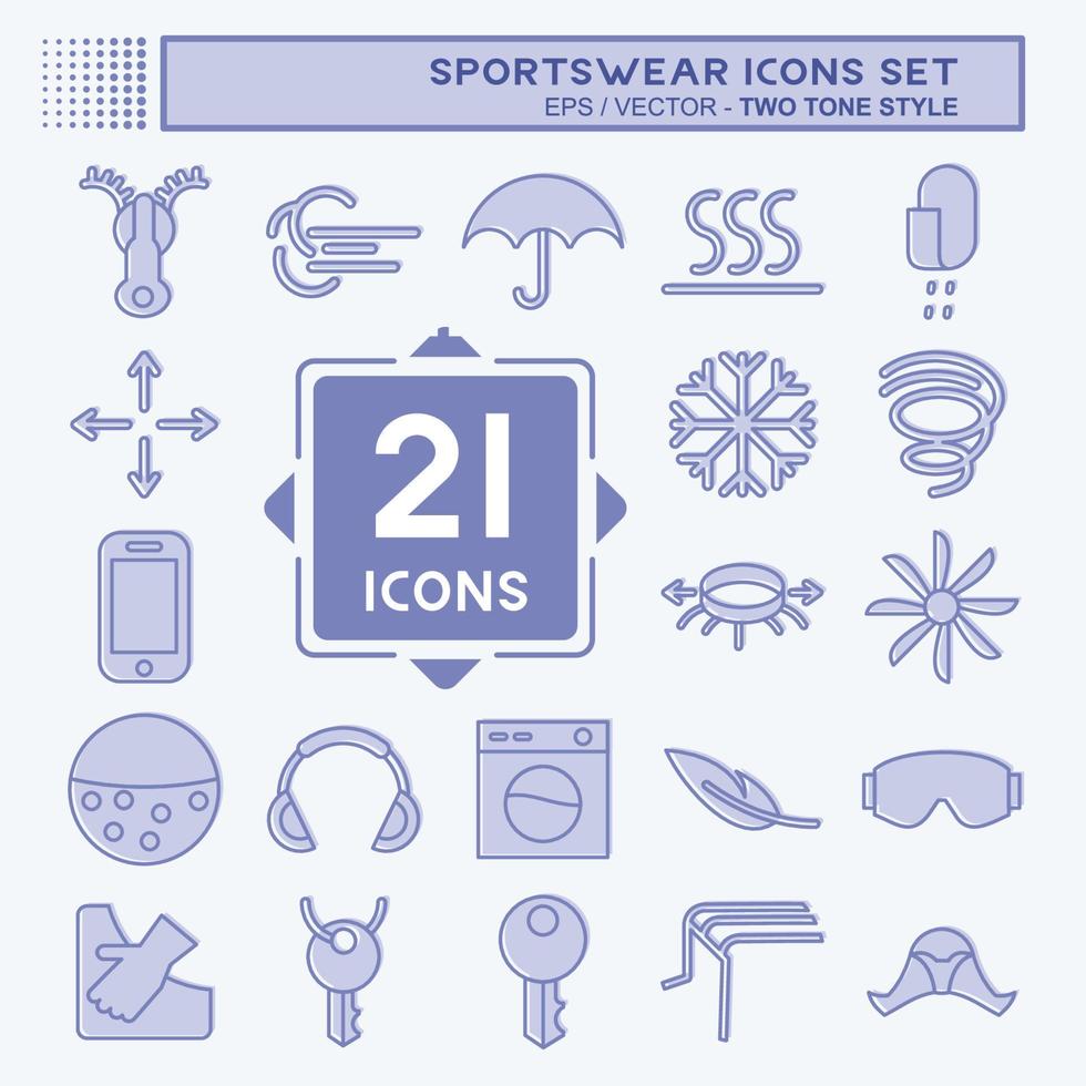 Icon Set Sportswear. suitable for education symbol. two tone style. simple design editable. design template vector. simple illustration vector
