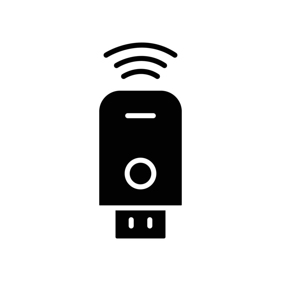 USB icon. icon related to technology. smart device. USB with signal. Glyph icon style, solid. Simple design editable vector
